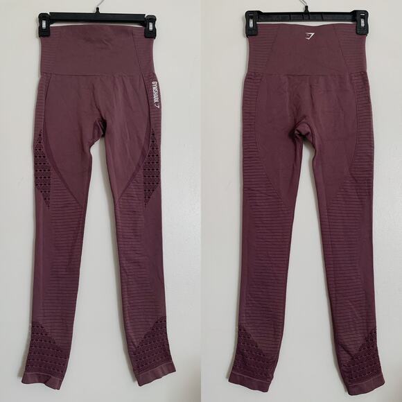 Purple Gymshark High Waisted Energy Eyelet Seamless Leggings XS - Picture 1 of 6